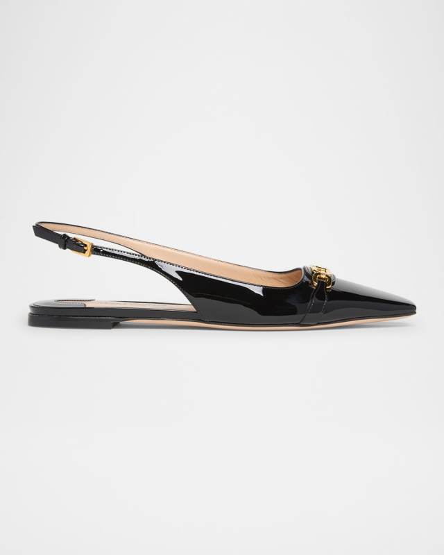Whitney Patent Leather Slingback Ballerina Flats